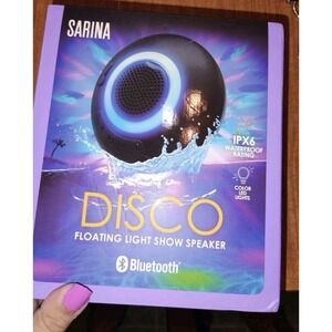 Sarina Disco Floating Bluetooth Speaker IPX6 Waterproof LED Light Show Pool Spa